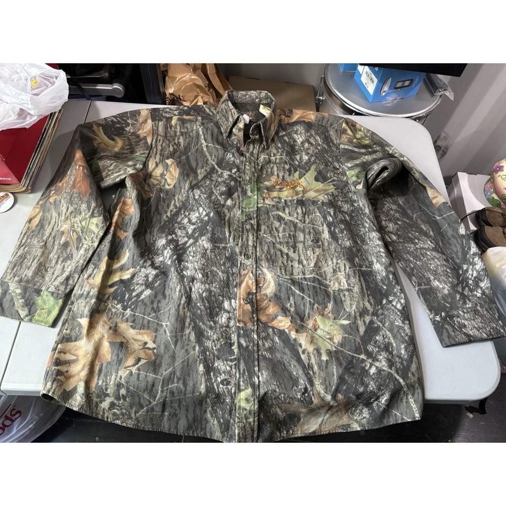 Scentlok Savanna EXT Camo Button Front Long Sleeve Hunting‎ Shirt Mens Size XL